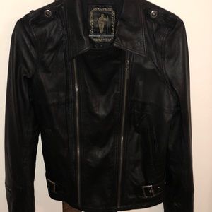 My Tribe Moto  Black Leather Jacket, size medium